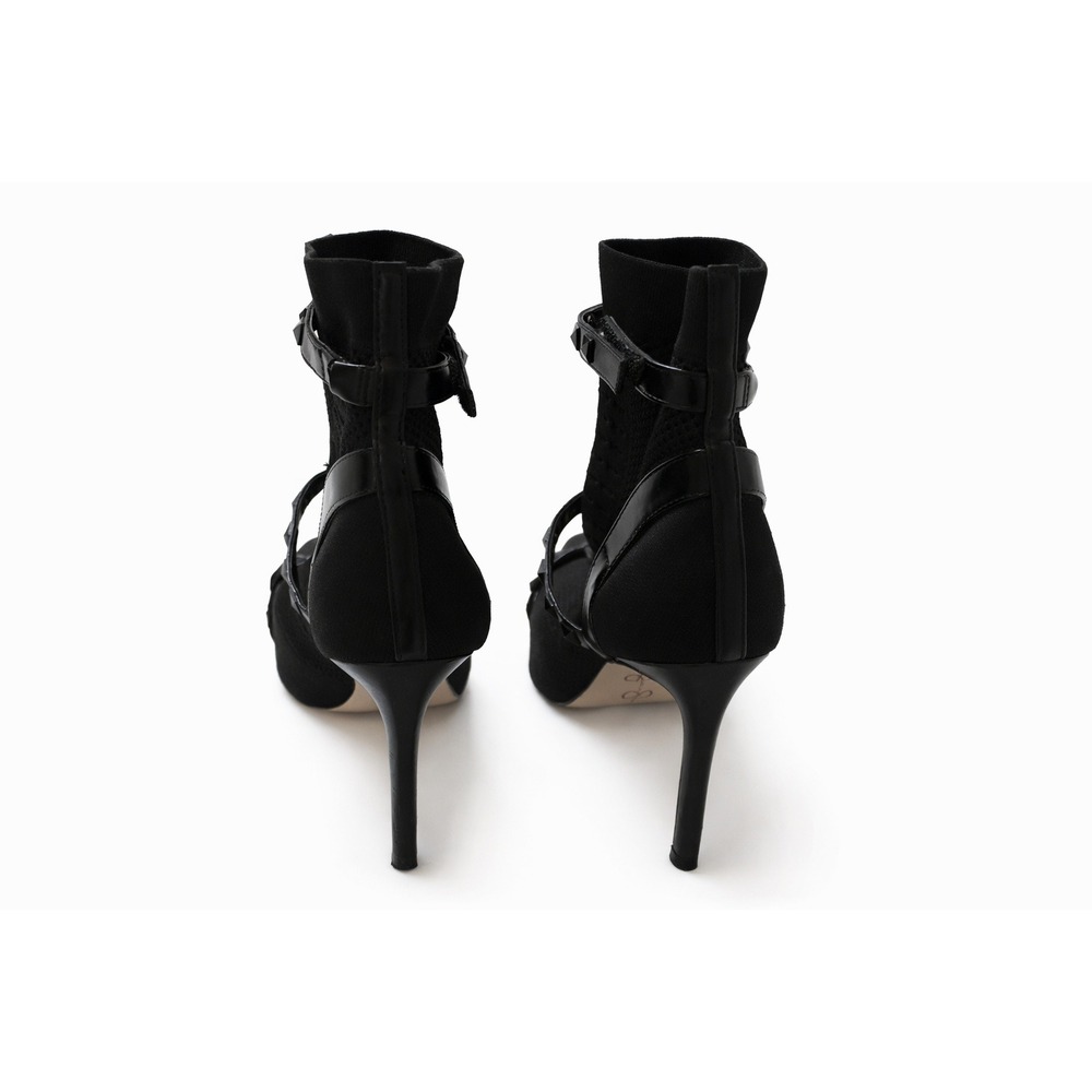 Jessica Simpson Luzetta Booties Womens 8.5 Black EUC Studded Caged Sock Boots - Picture 3 of 4
